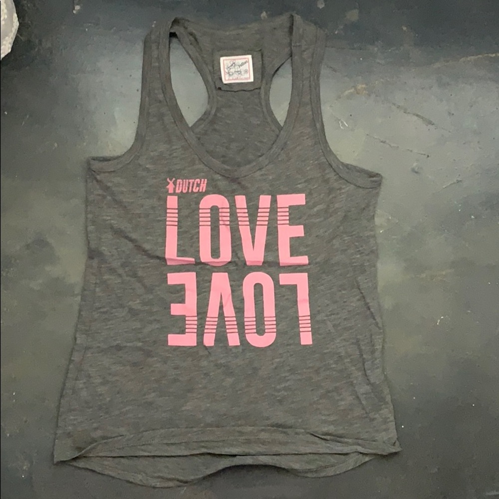Dutch Bros raver back tank top